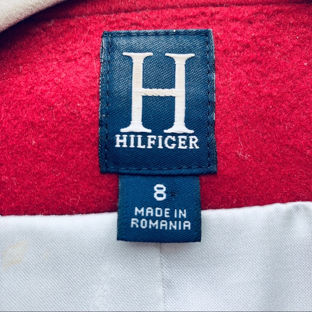 H HILFIGER RED WOOL/CASHMERE BLEND BLAZER SZ 8 - Picture 6 of 7